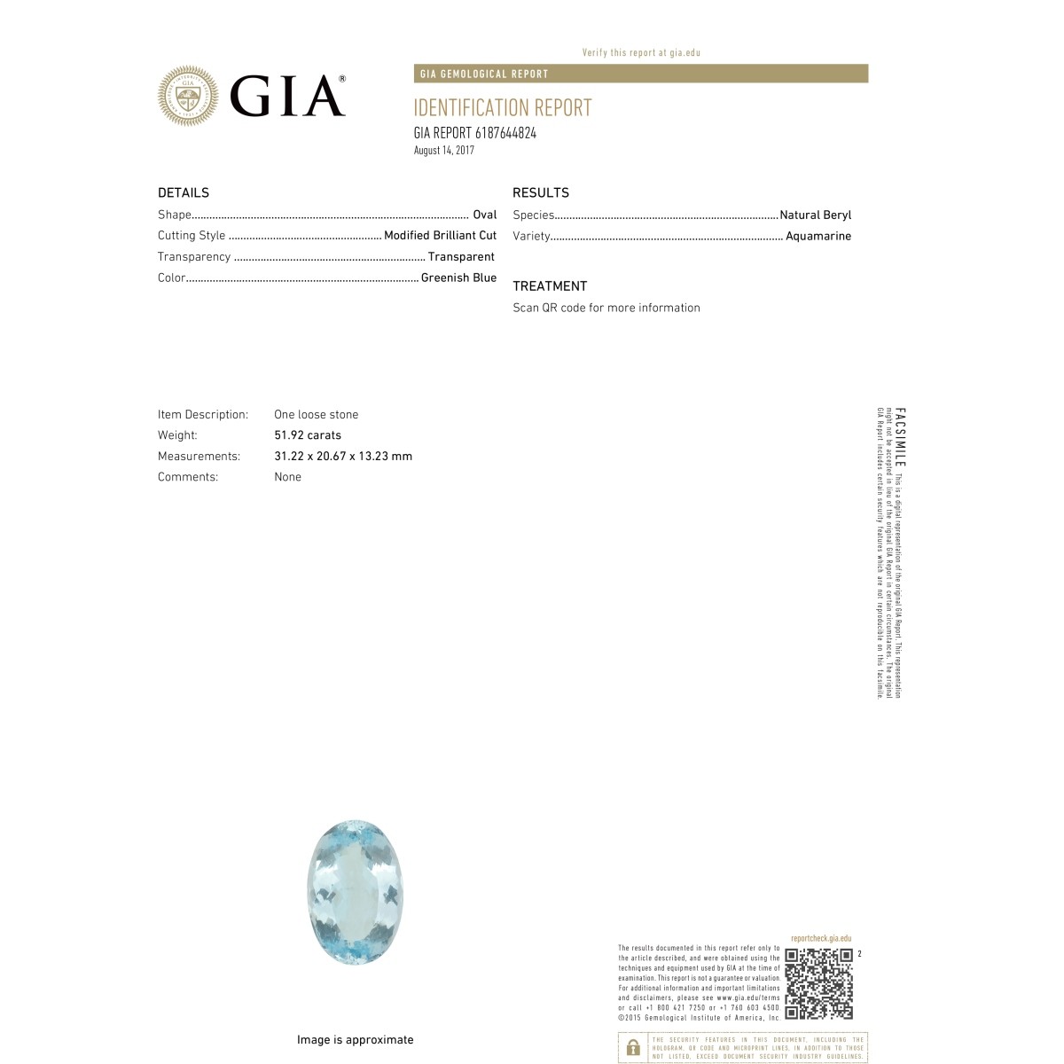 GIA Aquamarine, Diamond and 18K Pendant