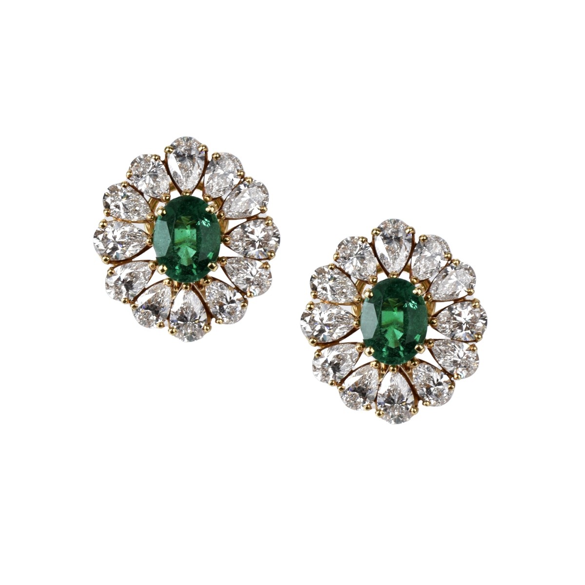 AGL Emerald, Diamond and 20K Earrings