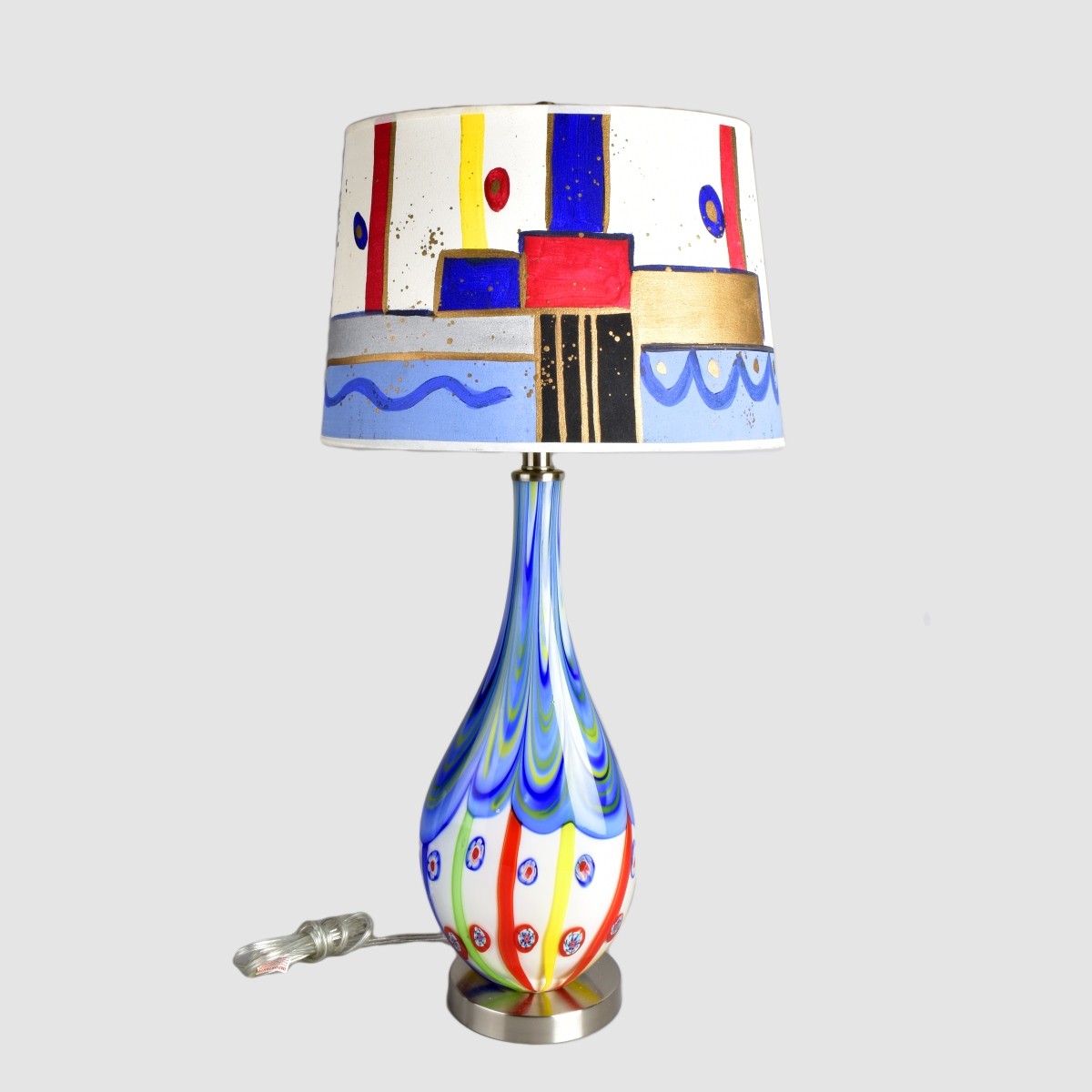 Murano Style Art Glass Vase as Lamp