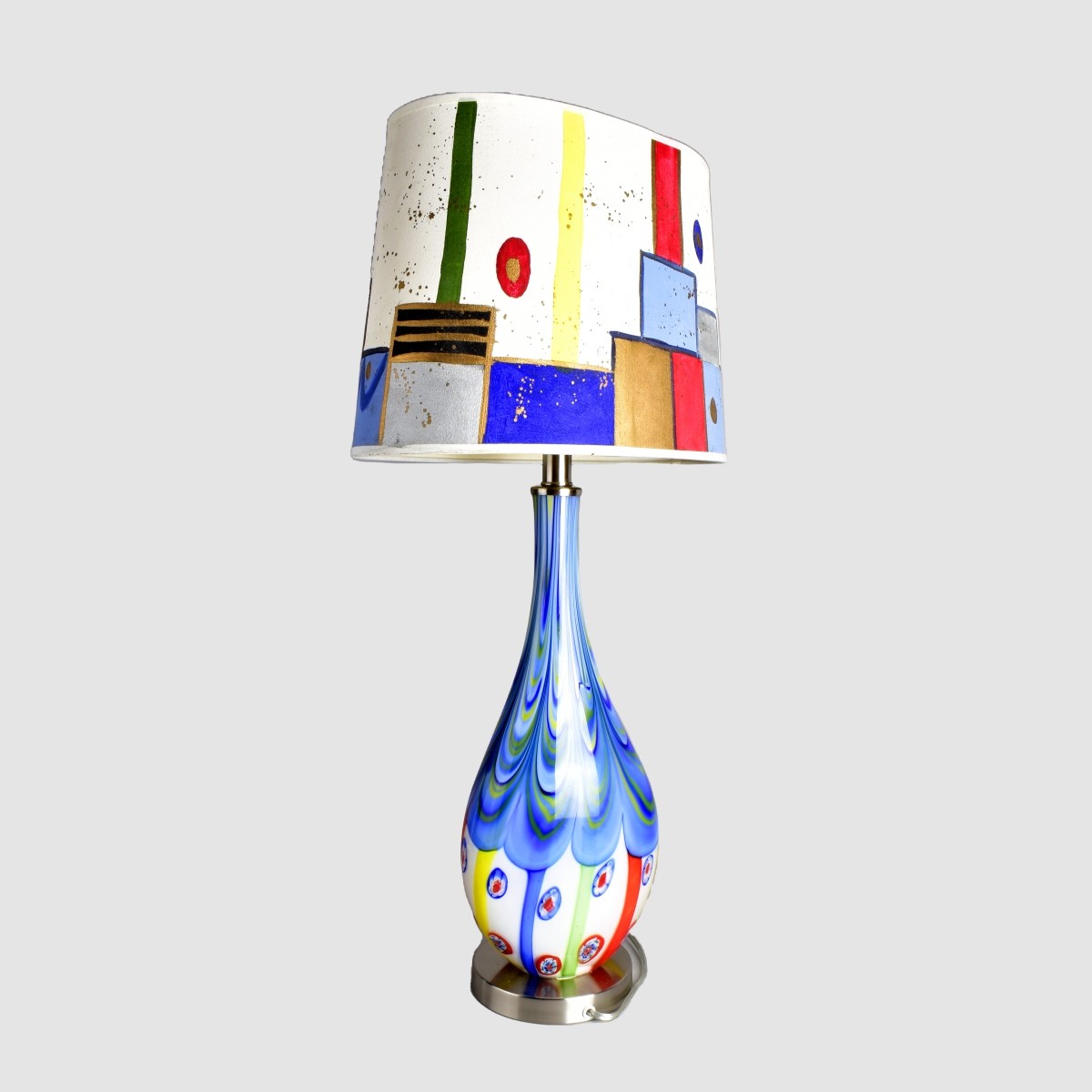 Murano Style Art Glass Vase as Lamp