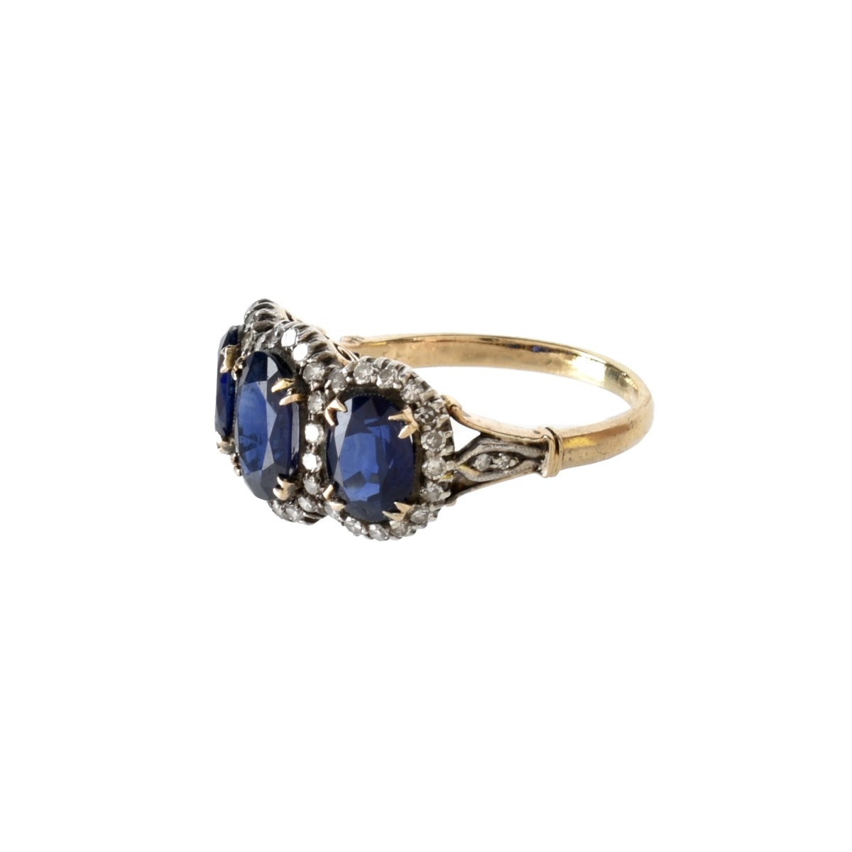 Sapphire, Diamond and 14K Ring