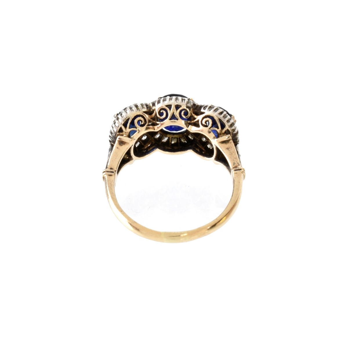 Sapphire, Diamond and 14K Ring