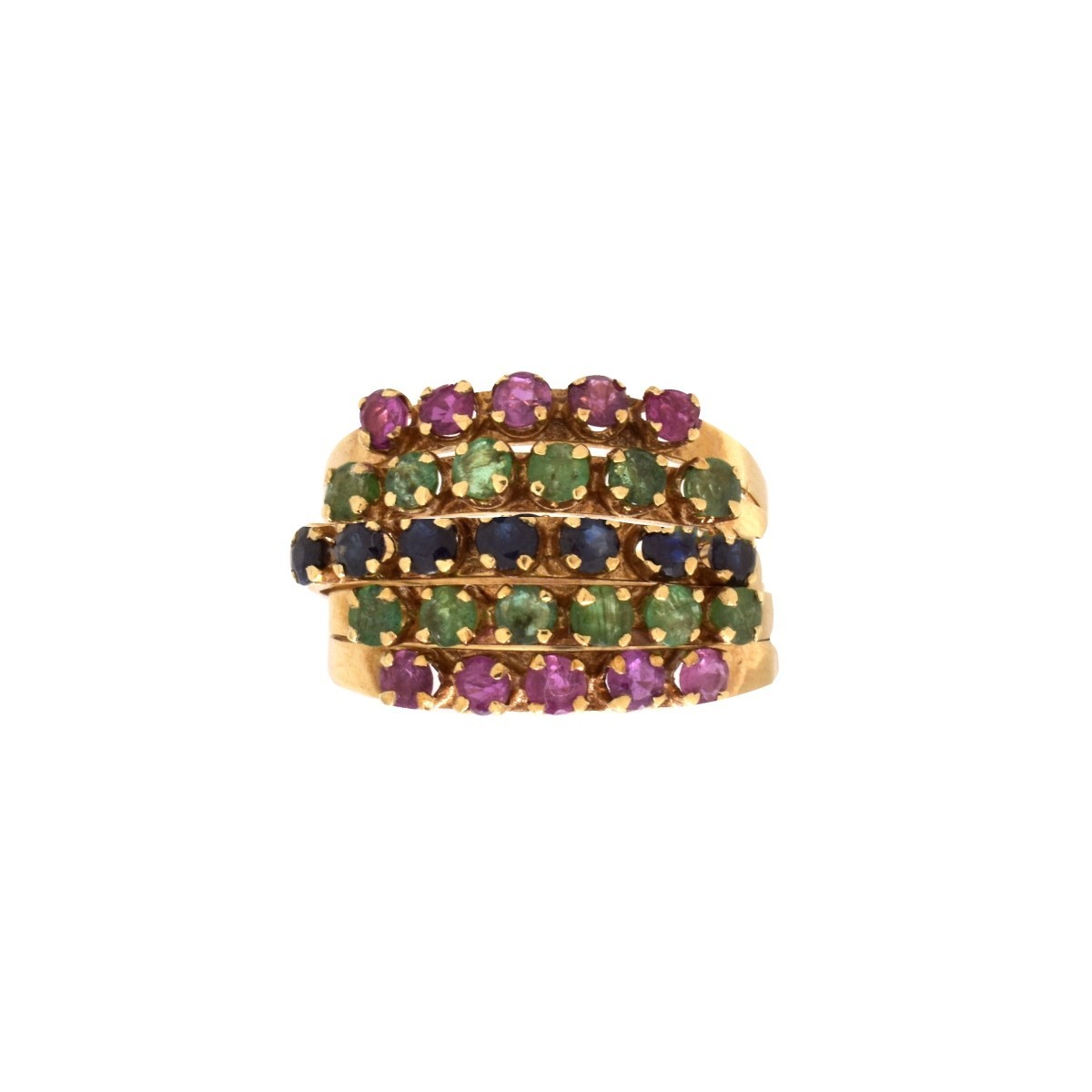 Gemstone and 18K Bands