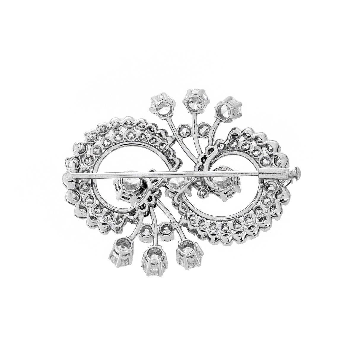 Retro Diamond and 18K Brooch