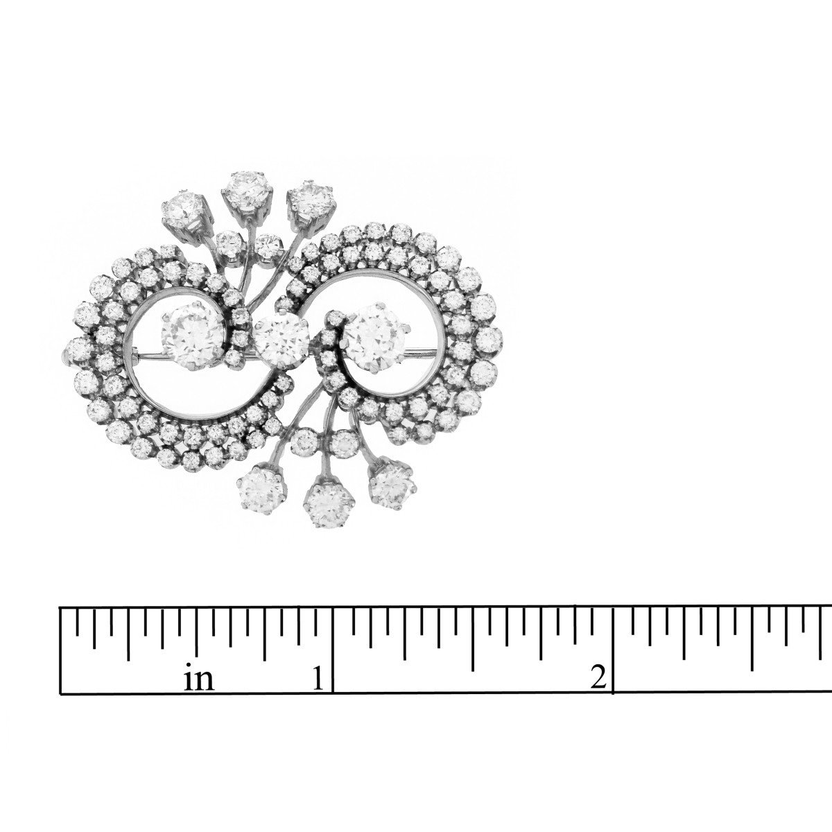 Retro Diamond and 18K Brooch