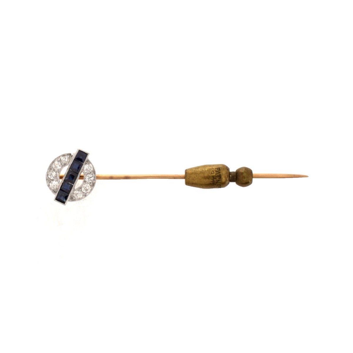 Diamond, Sapphire and 14K Stick Pin