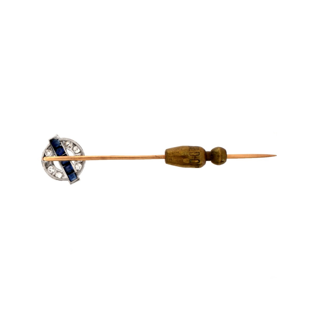 Diamond, Sapphire and 14K Stick Pin