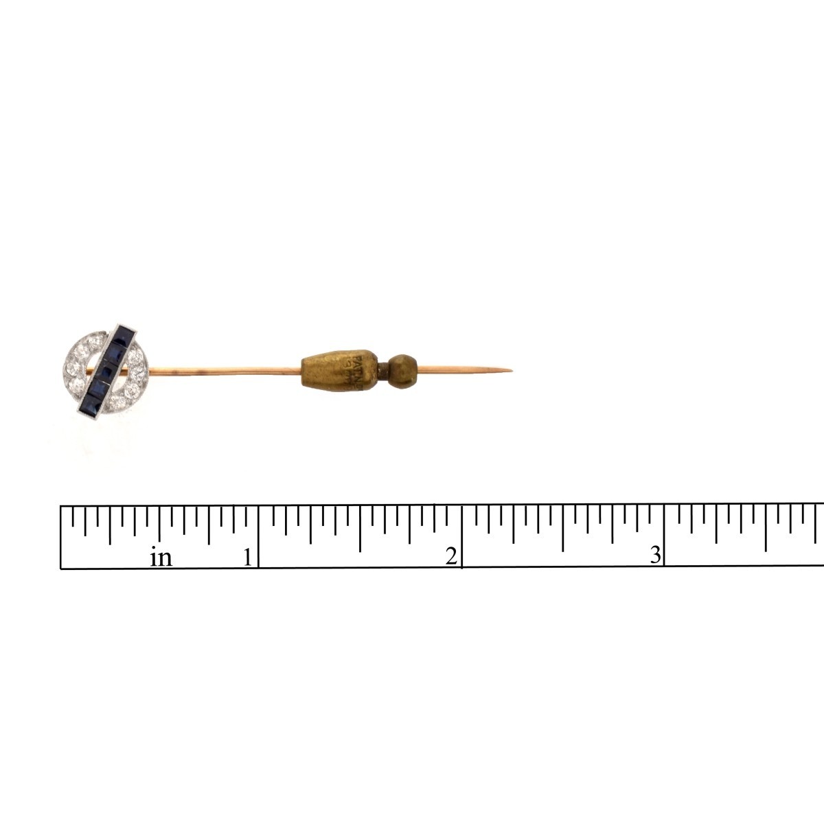 Diamond, Sapphire and 14K Stick Pin