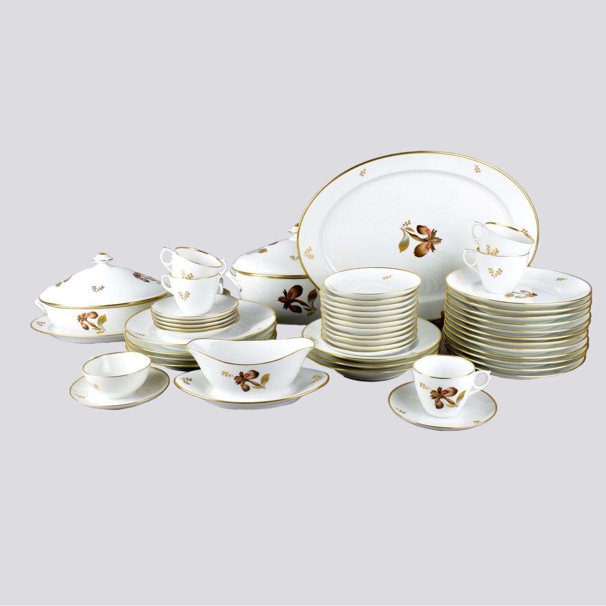 Royal Copenhagen "Brown Iris" Dinner Service