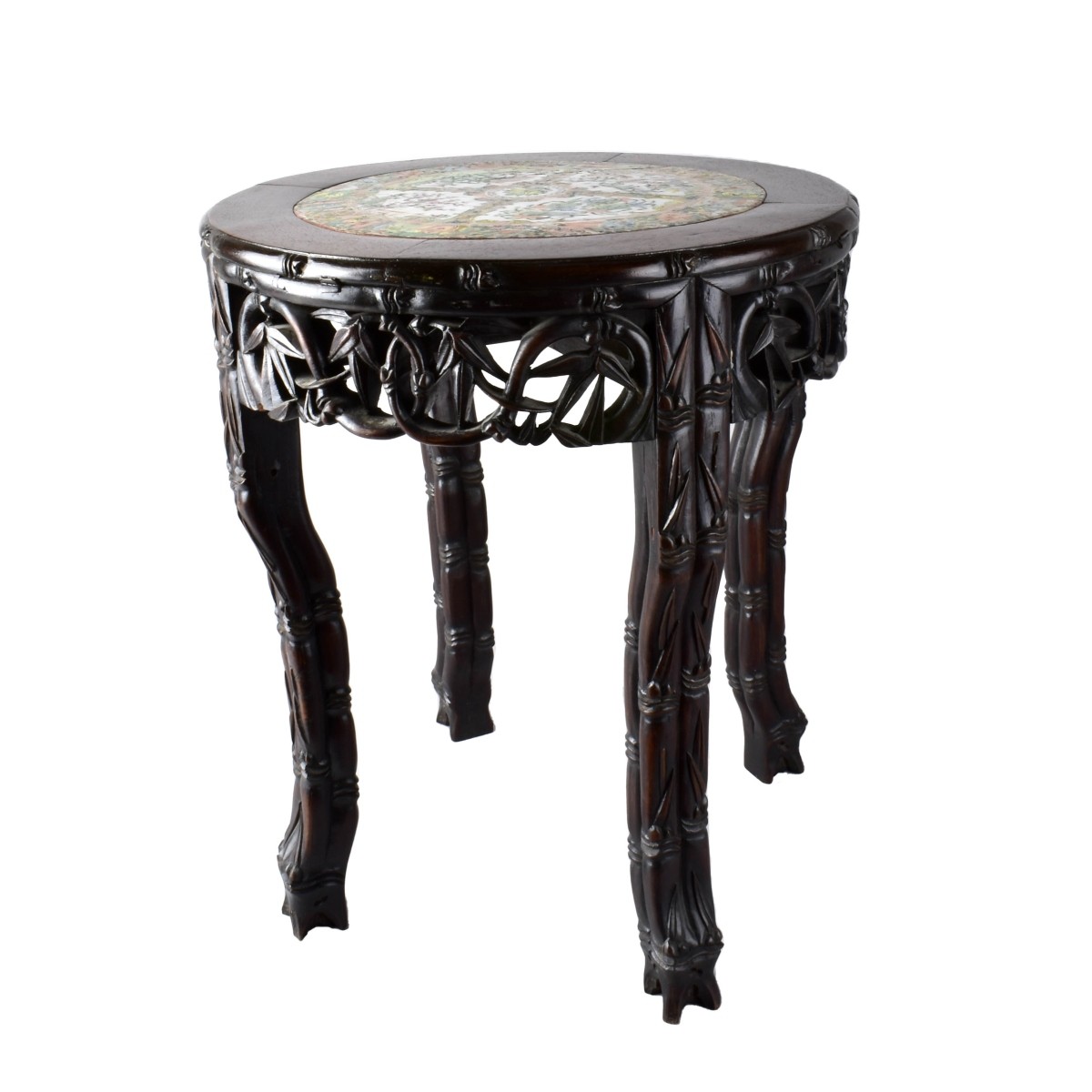 Chinese Carved Pedestal Table