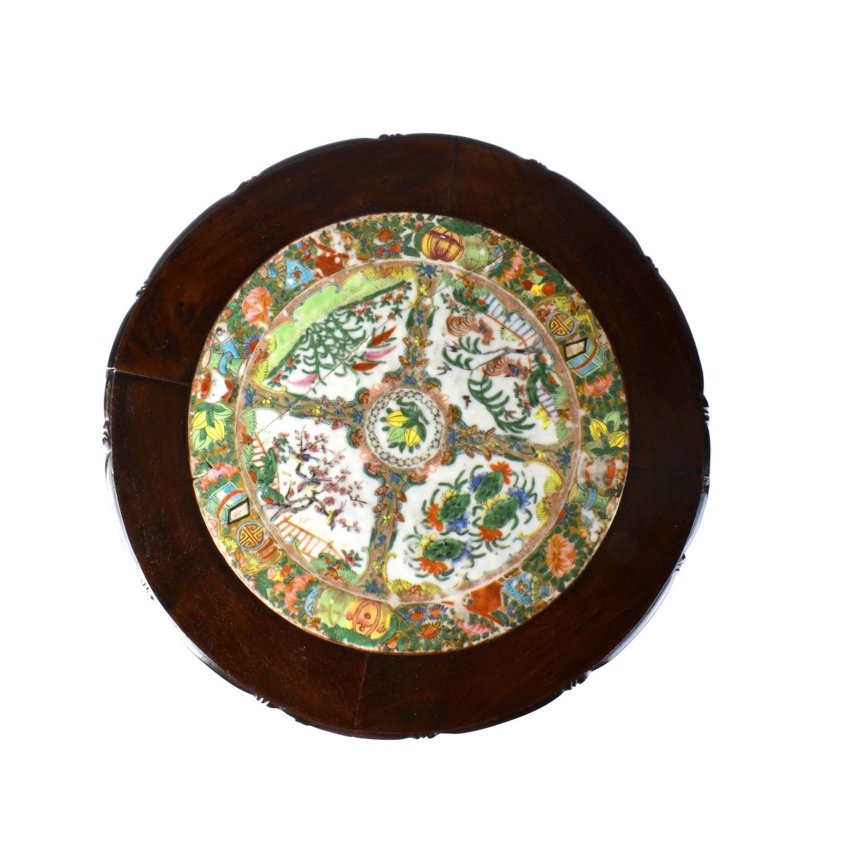 Chinese Carved Pedestal Table