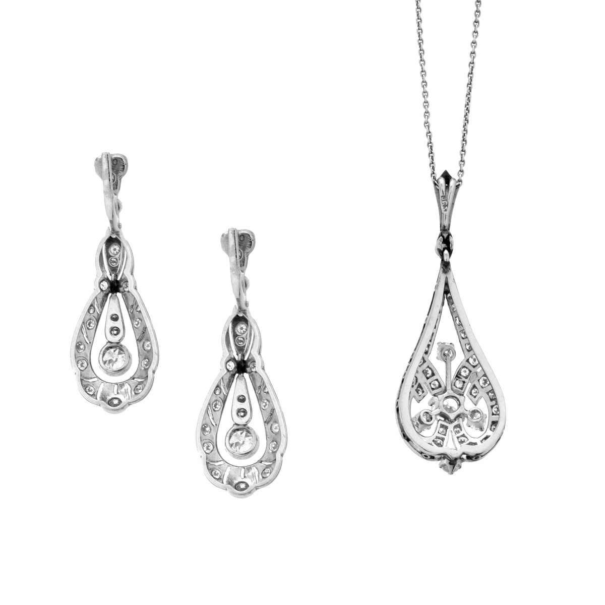 Diamond and 14K Necklace & Earrings