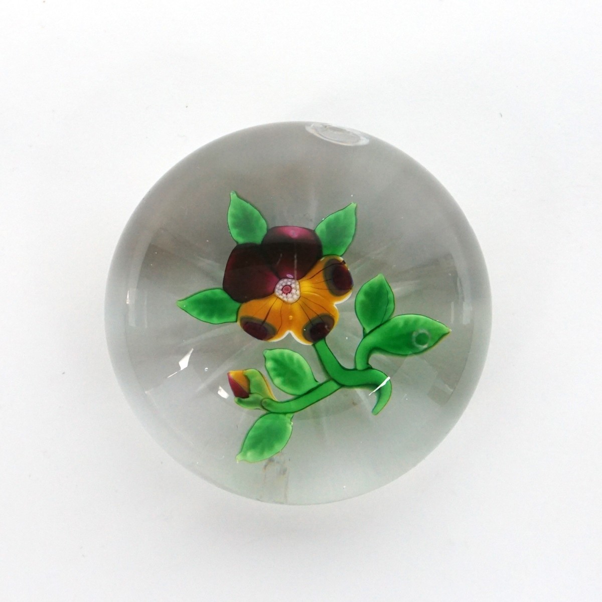 Baccarat Paperweight Pansy