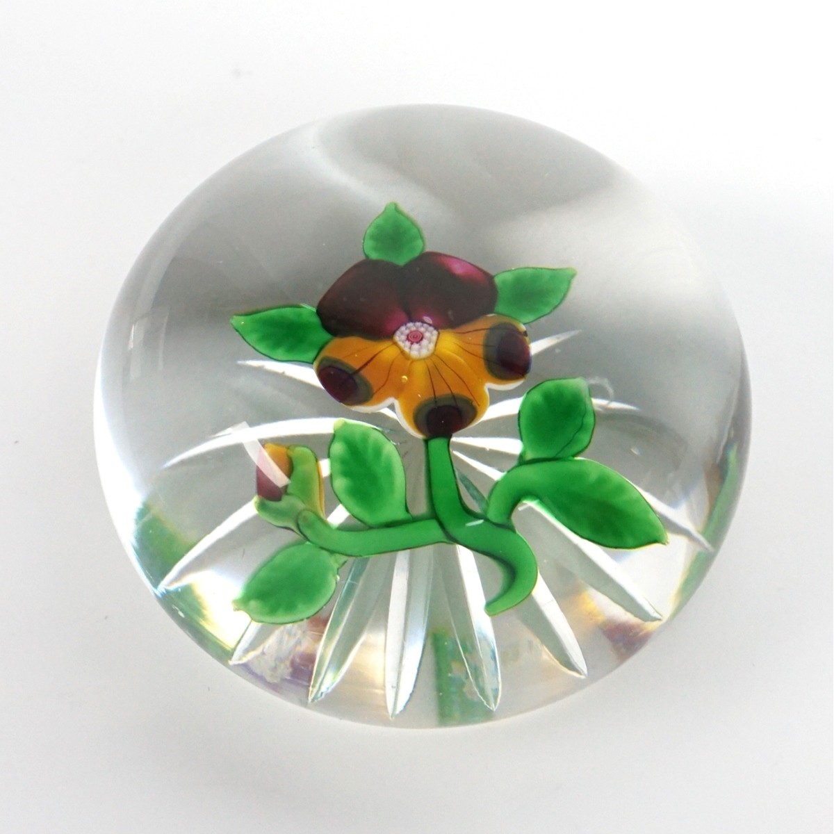 Baccarat Paperweight Pansy