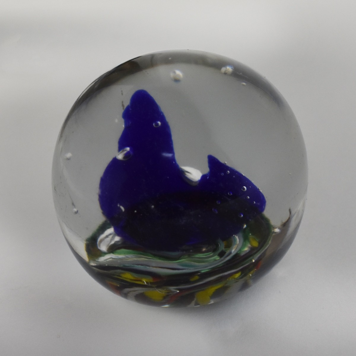 Art Glass Paperweight Chicken in nest