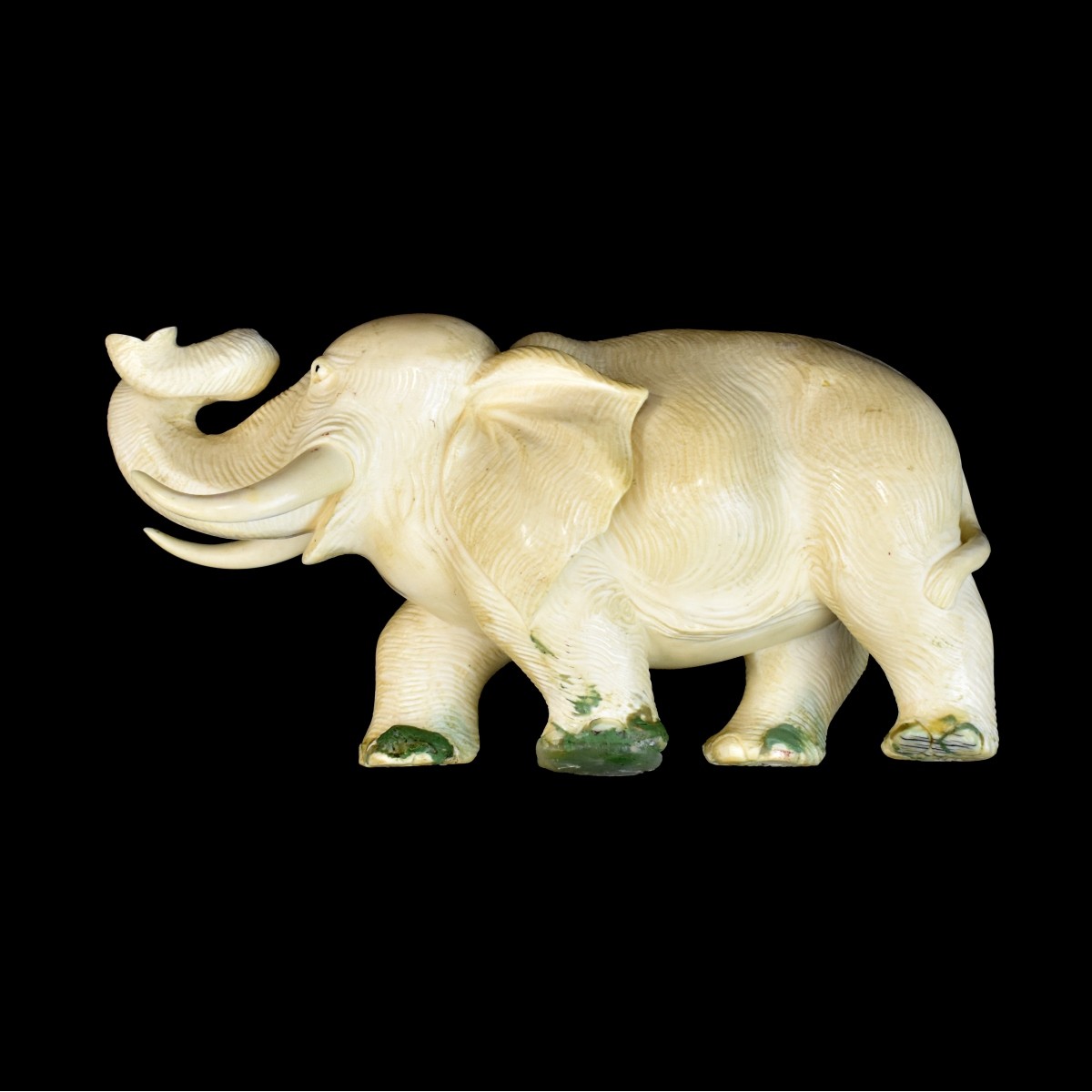 African Carved Elephant Figurine