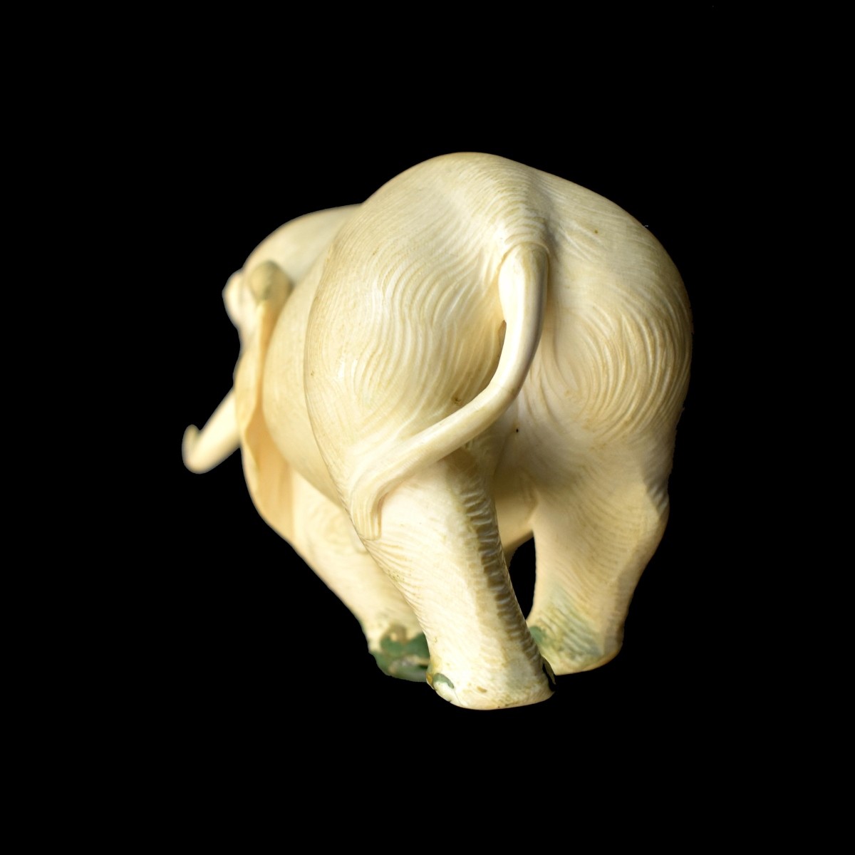 African Carved Elephant Figurine