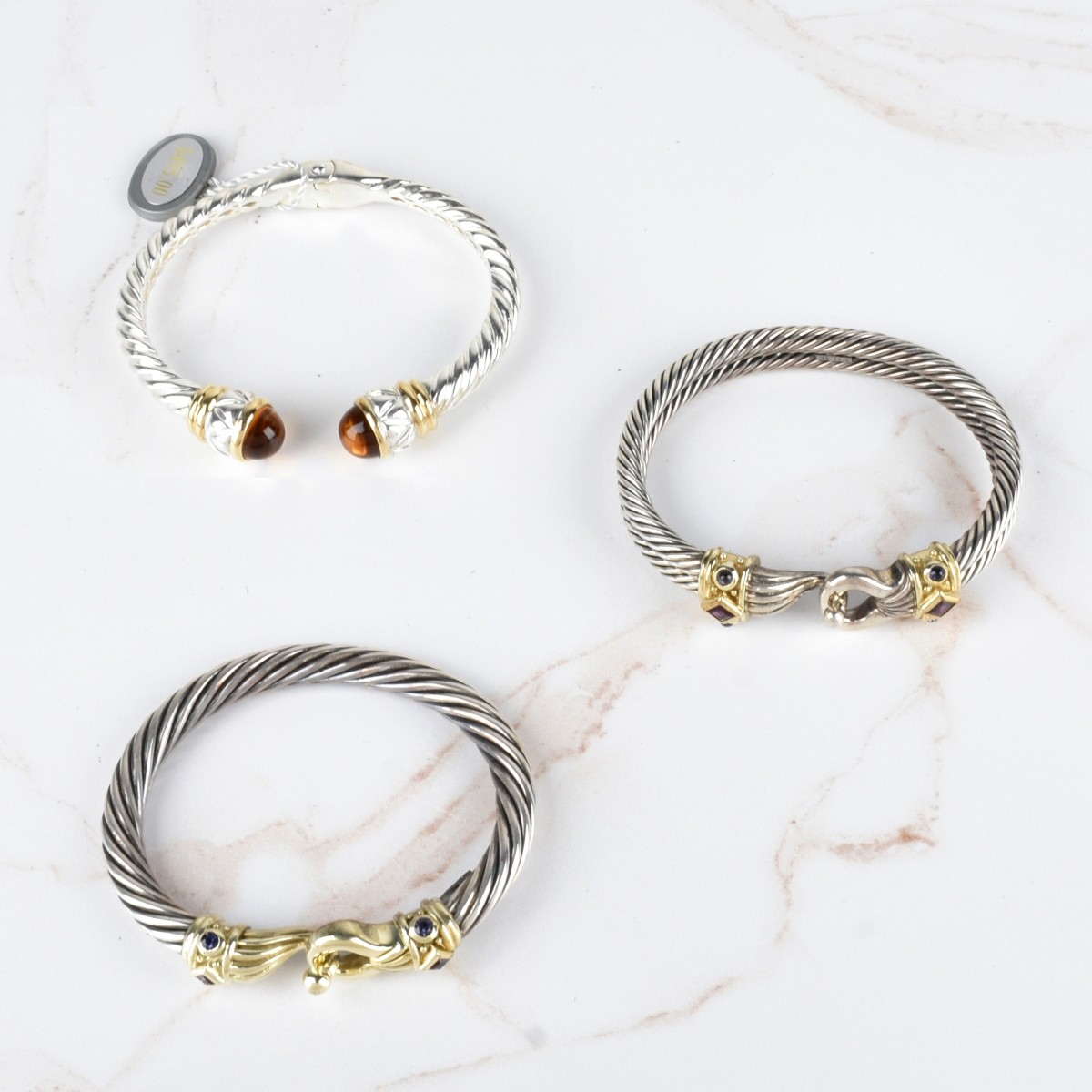 Gemstone, Gold and Silver Bangle Bracelets