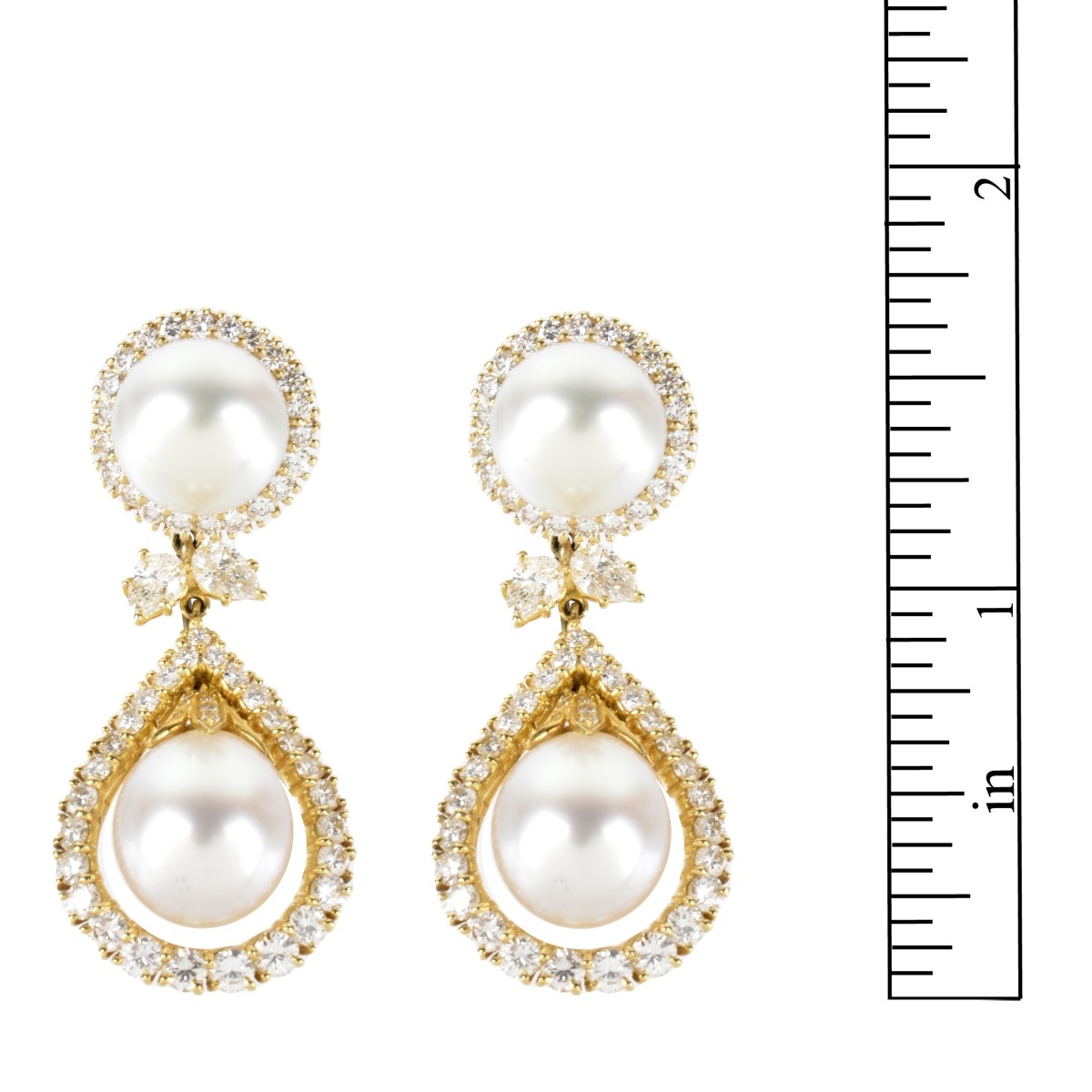 Harry Winston Diamond, Pearl & 18K Earrings