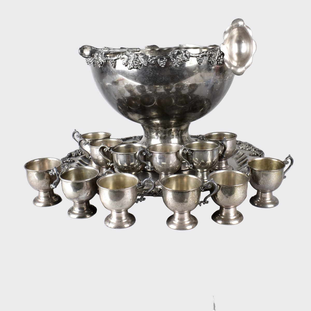 Vintage Assembled Silverplate Punch Bowl Set