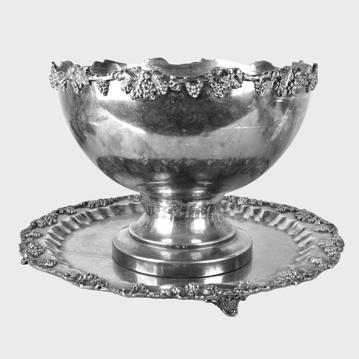 Vintage Assembled Silverplate Punch Bowl Set