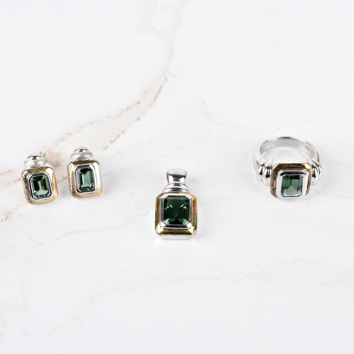 Tourmaline, 18K and Silver Set