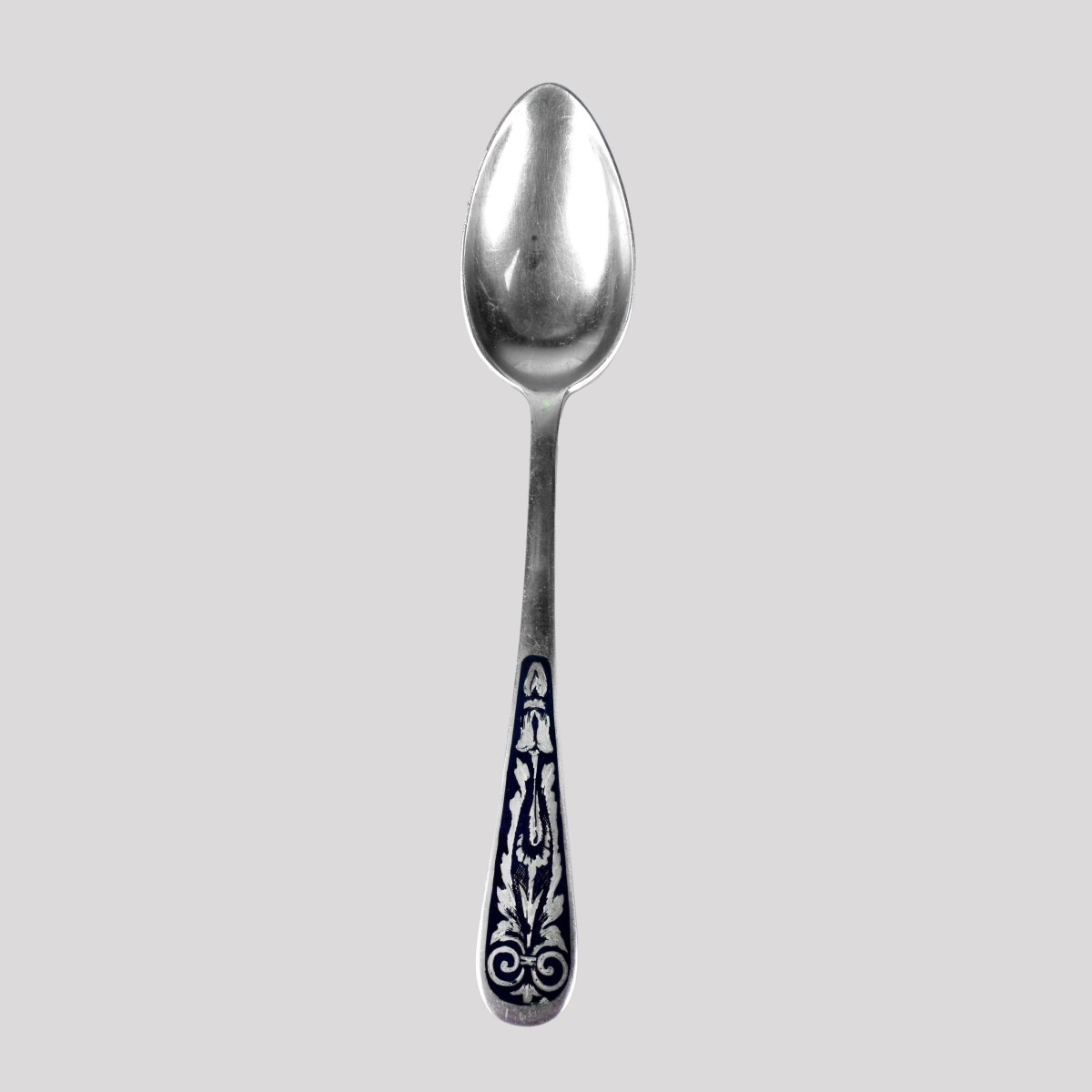 Eleven Russian Niello 875 Silver Spoons