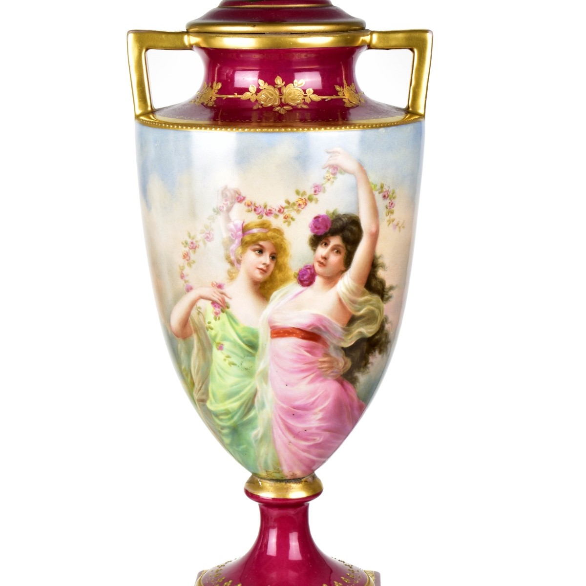 Antique Royal Vienna Urn Lamp