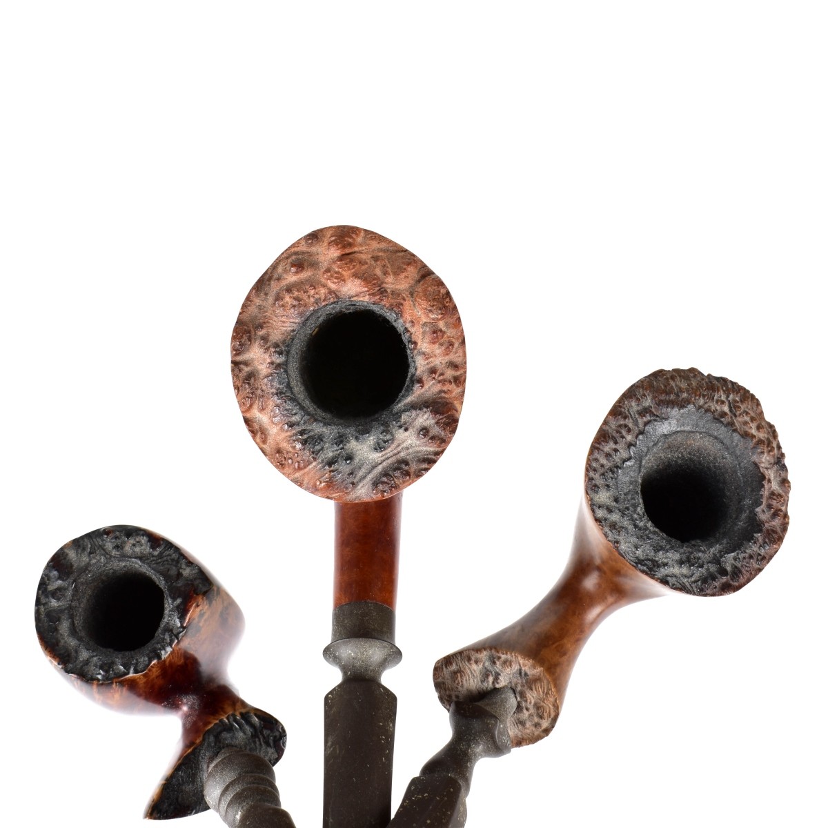 Three Danish Carved Smoking Pipes