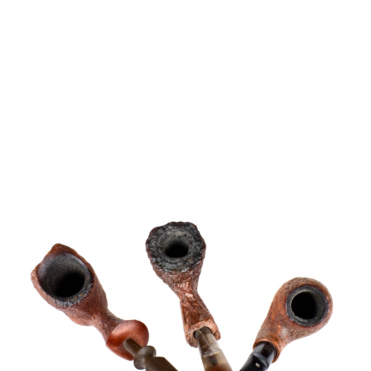 Three Hand Carved Smoking Pipes