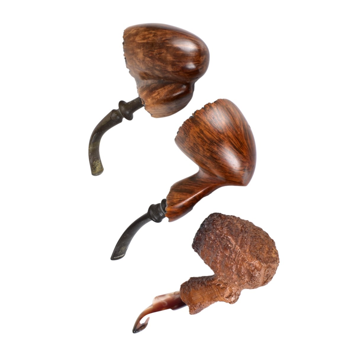 Three Carved Smoking Pipes