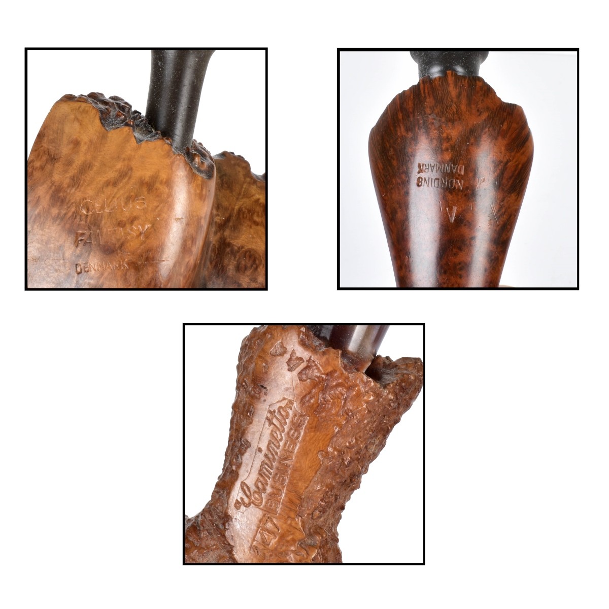 Three Carved Smoking Pipes