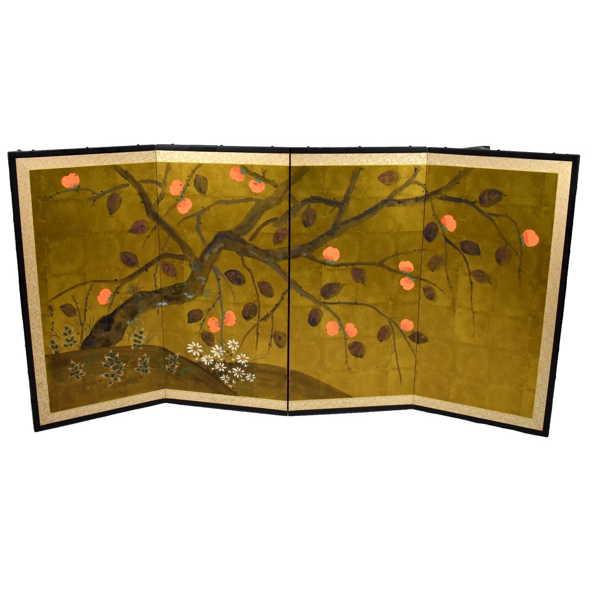 Japanese Four Panel Silk Screen