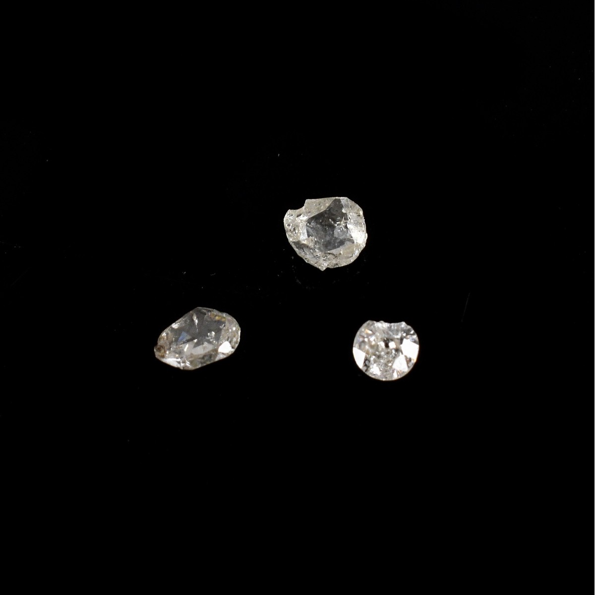 Thee Antique Rose Cut Diamonds