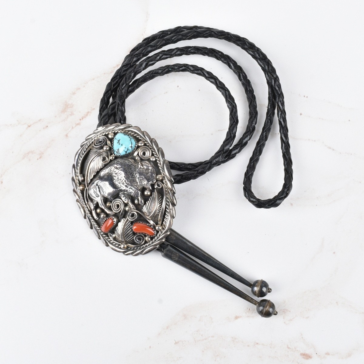 Allen Chee Navajo Sterling Bolo Tie