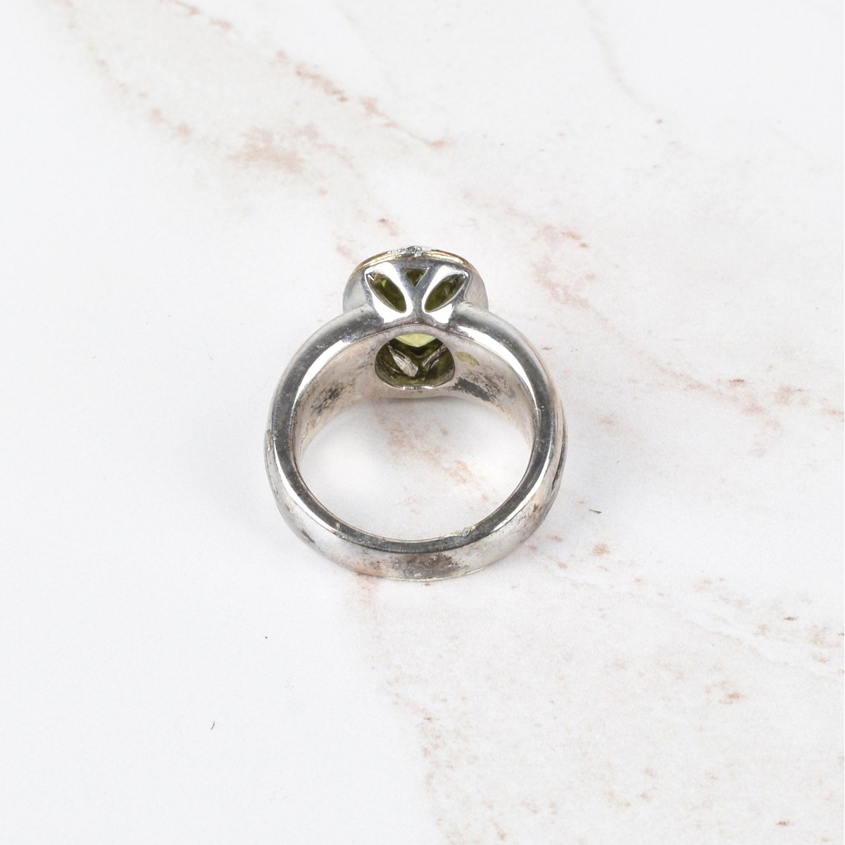 Peridot, 18K and Silver Ring