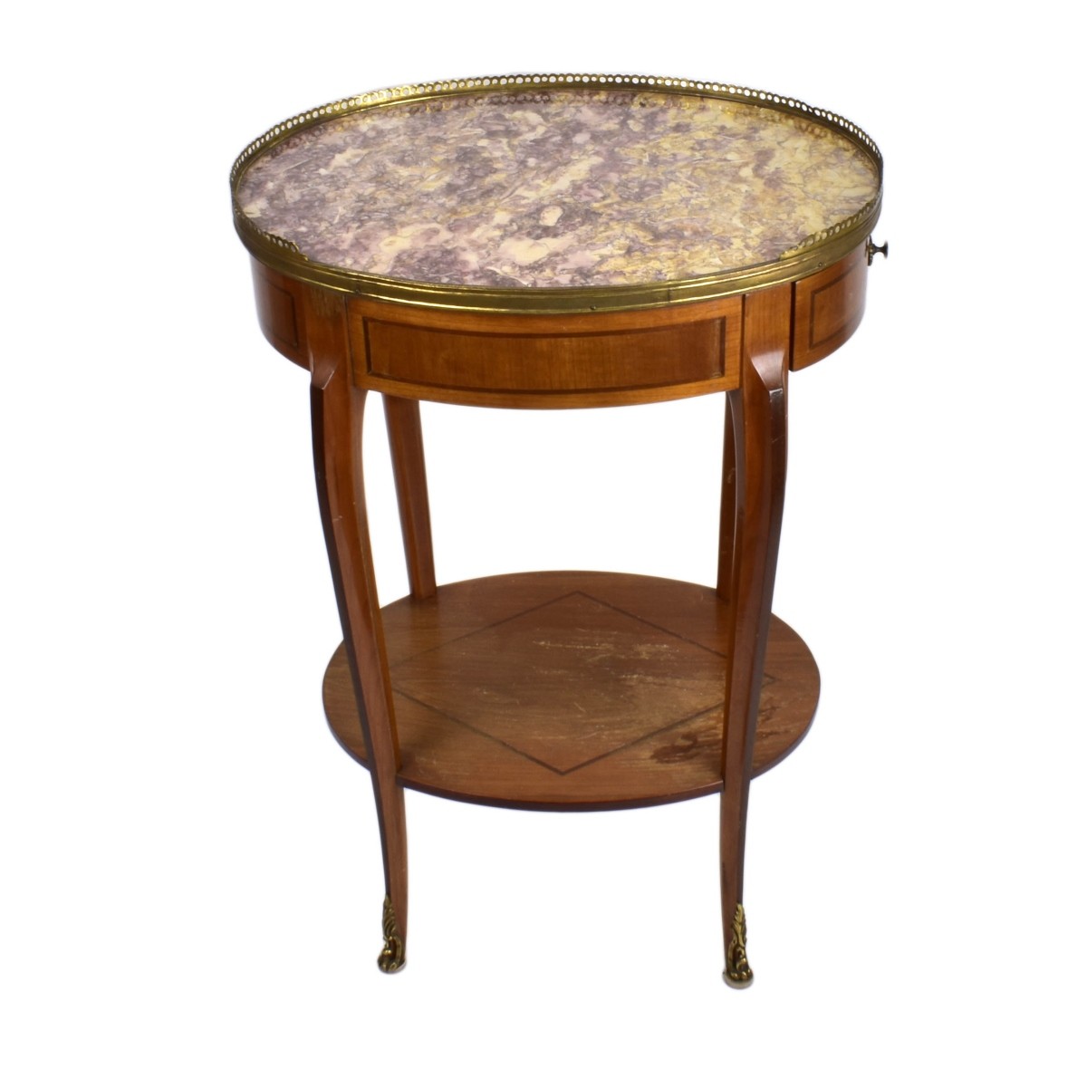 Antique French Marble Top Side Table