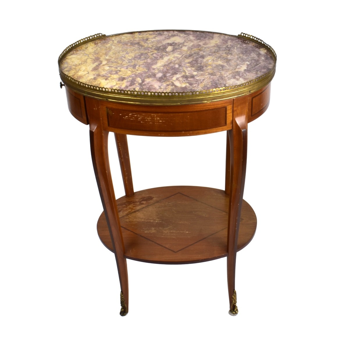 Antique French Marble Top Side Table