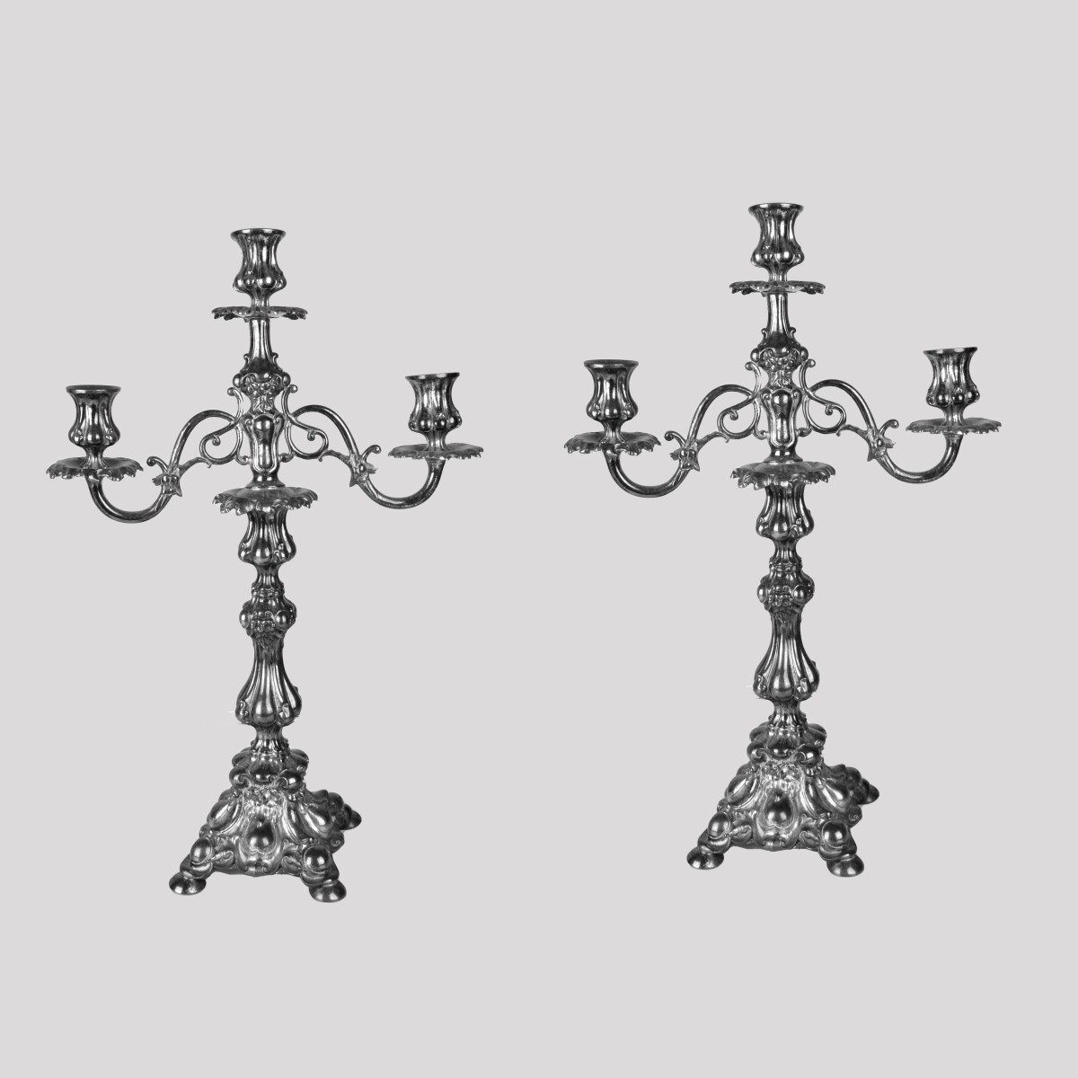 Pair of Silverplate Candelabra