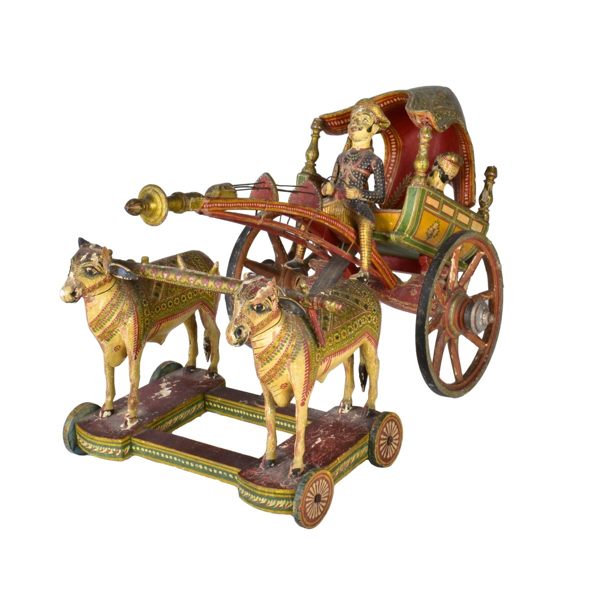 19th C. Indian Hand Painted Chariot