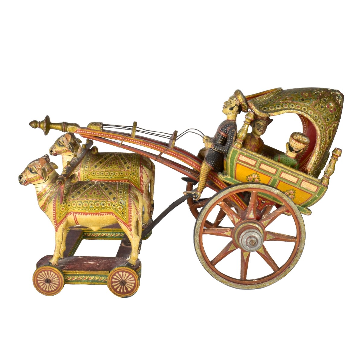 19th C. Indian Hand Painted Chariot