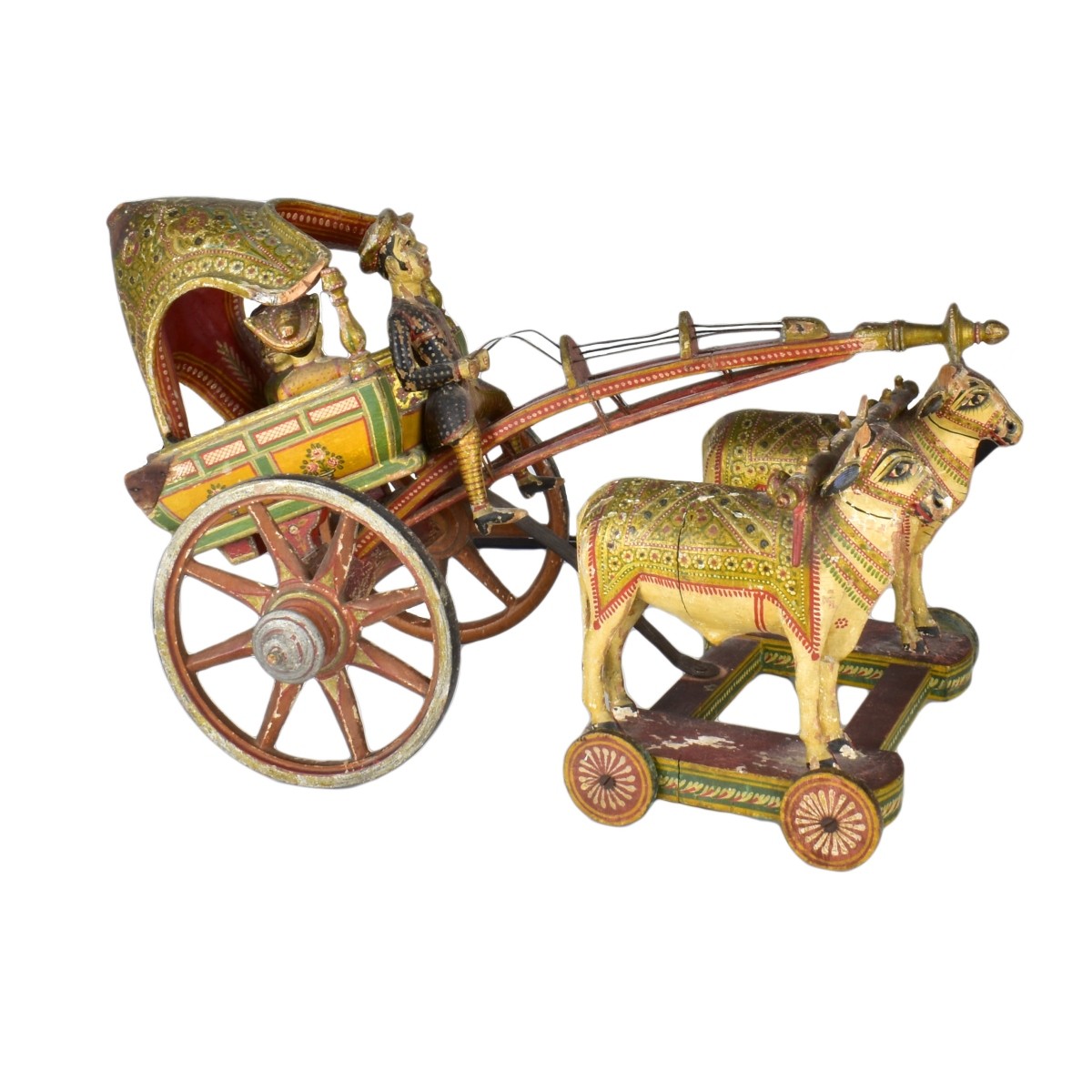 19th C. Indian Hand Painted Chariot