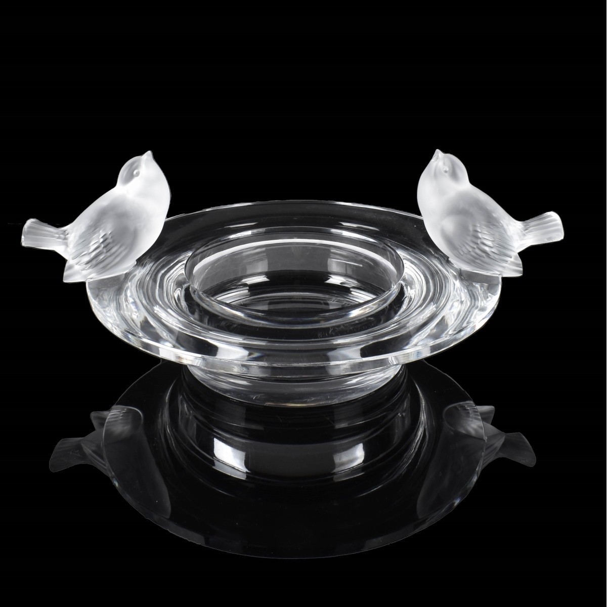 Lalique "Twin Bird" Crystal Bowl