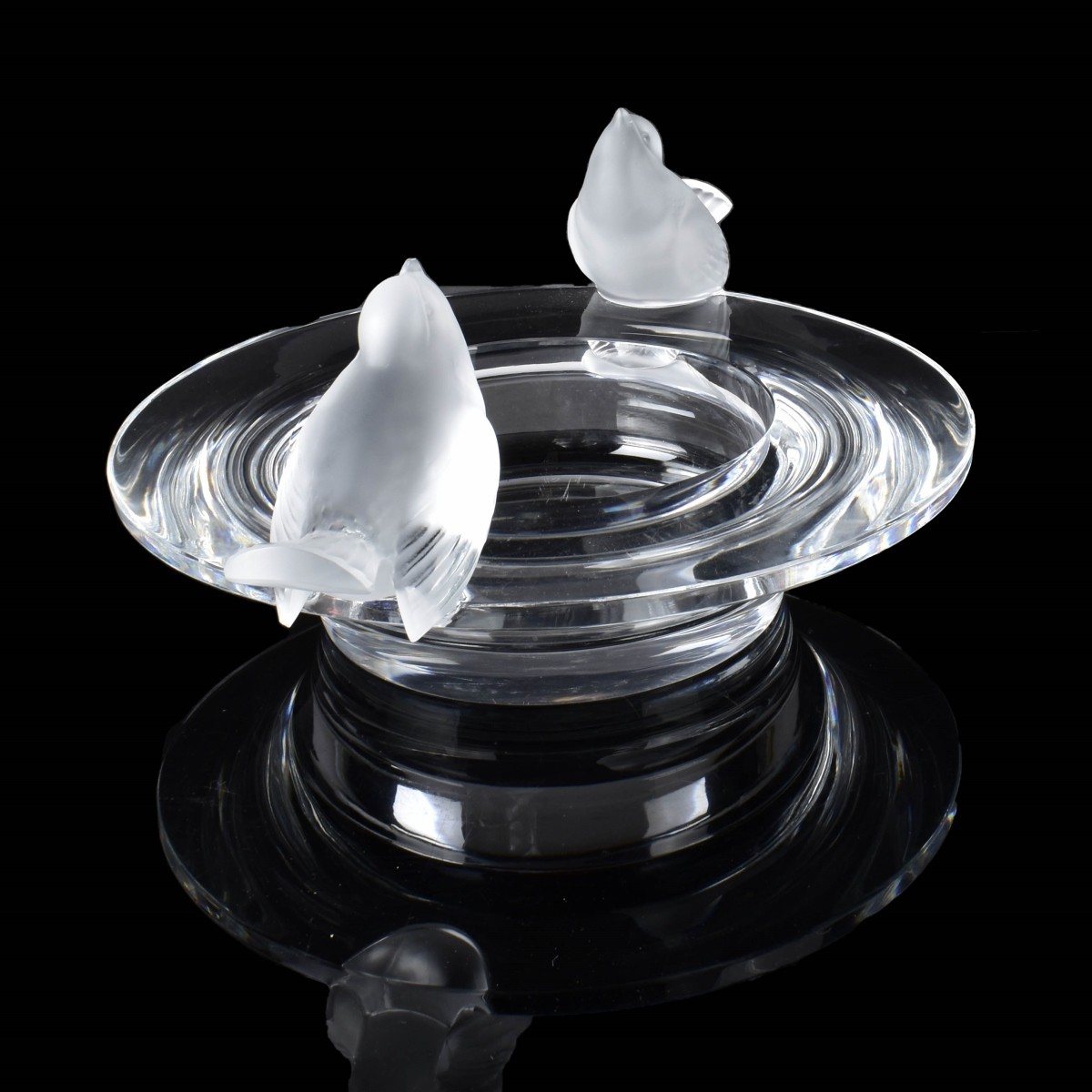Lalique "Twin Bird" Crystal Bowl