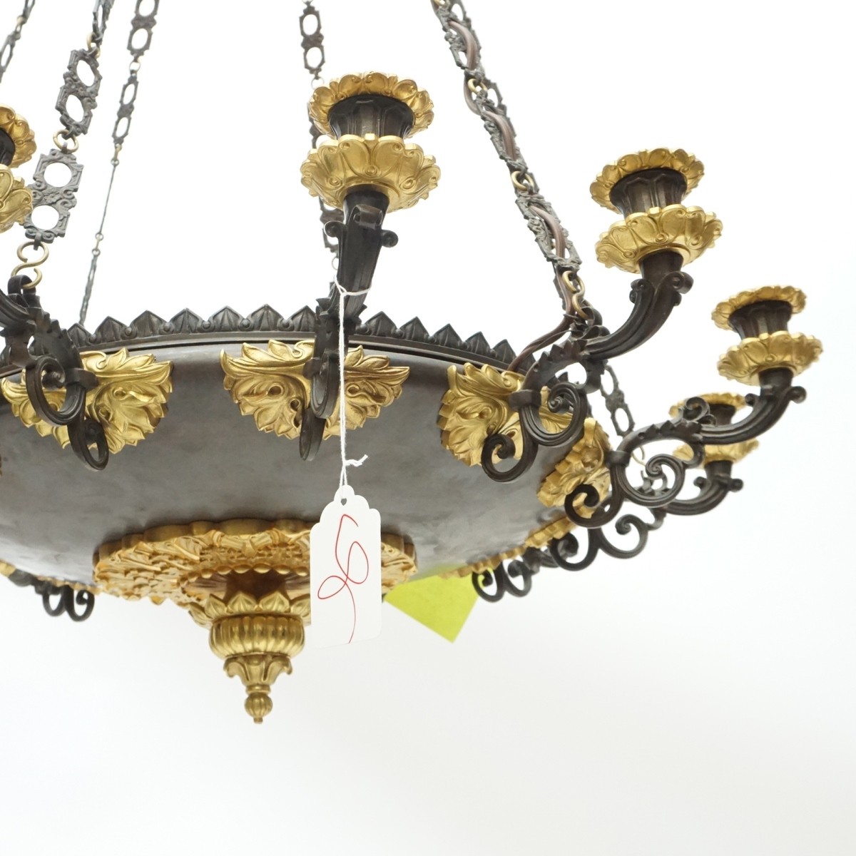 20C French Empire Gilt Bronze Chandelier