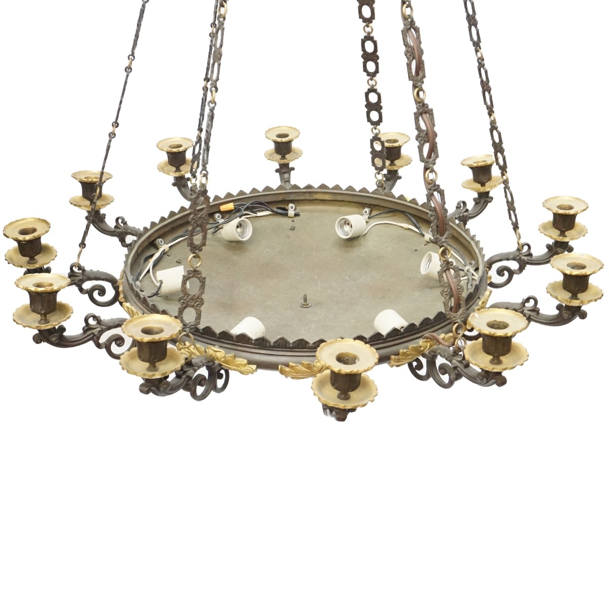 20C French Empire Gilt Bronze Chandelier