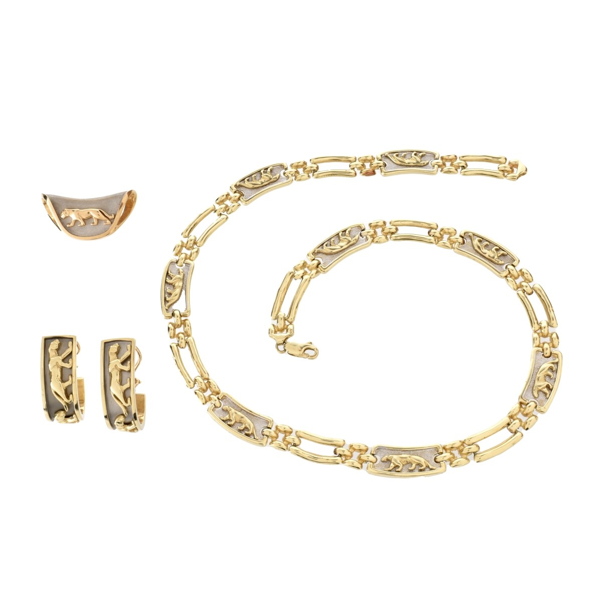 14K Necklace, Pendant and Earrings Suite