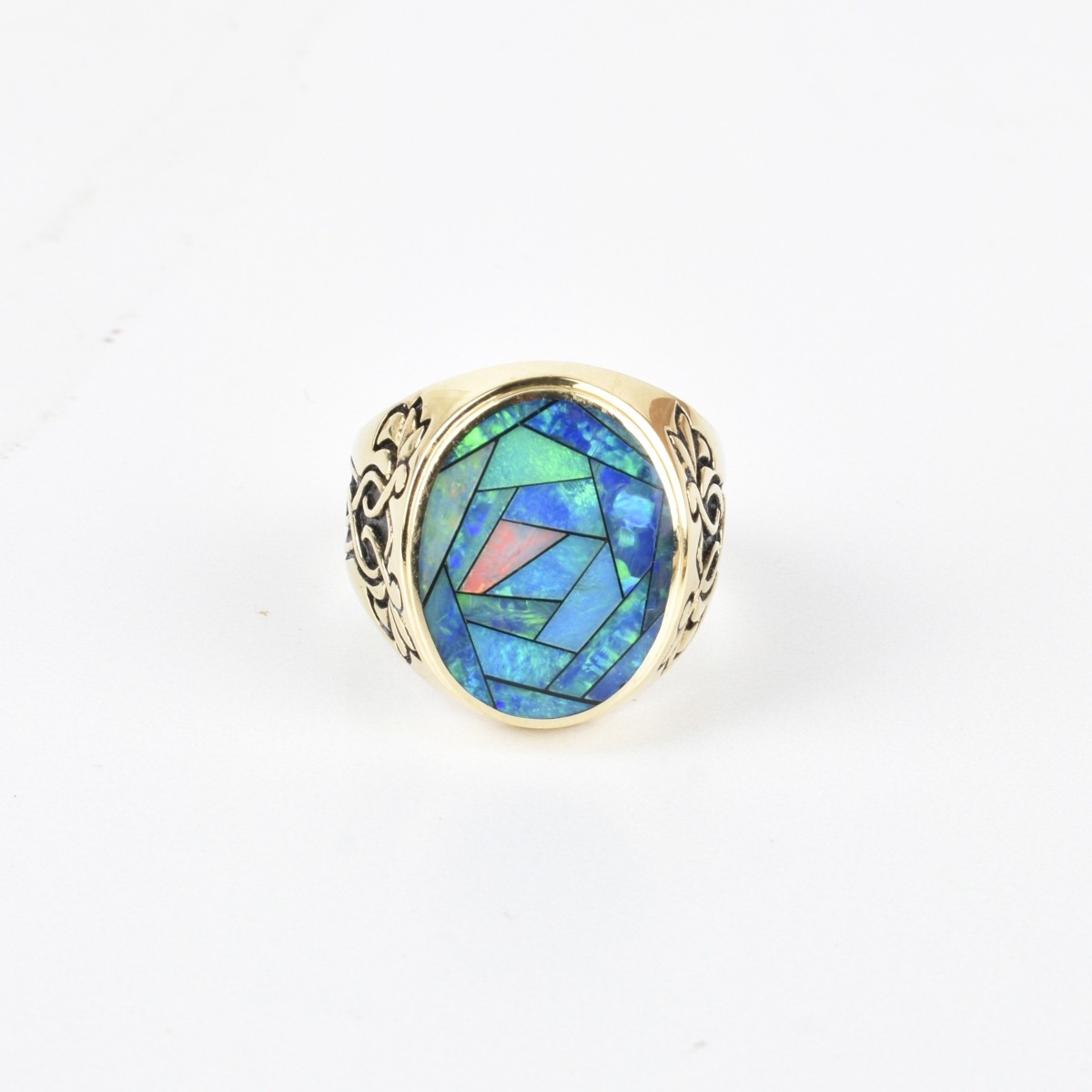 Black Opal and 14K Ring