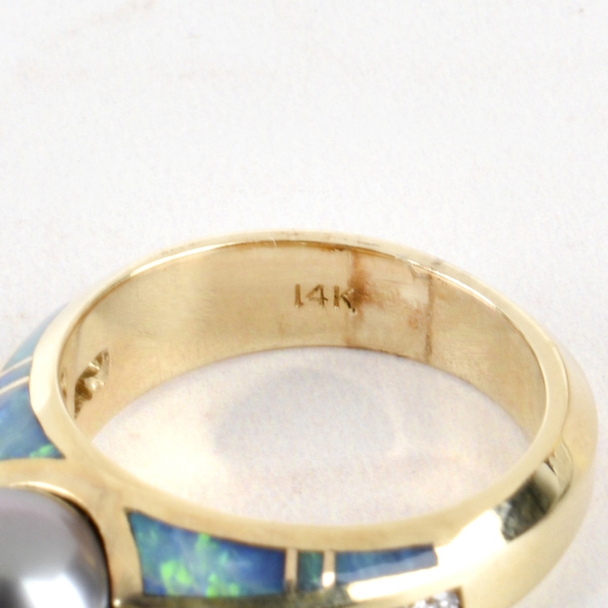 Diamond, Pearl, Opal and 14K Ring