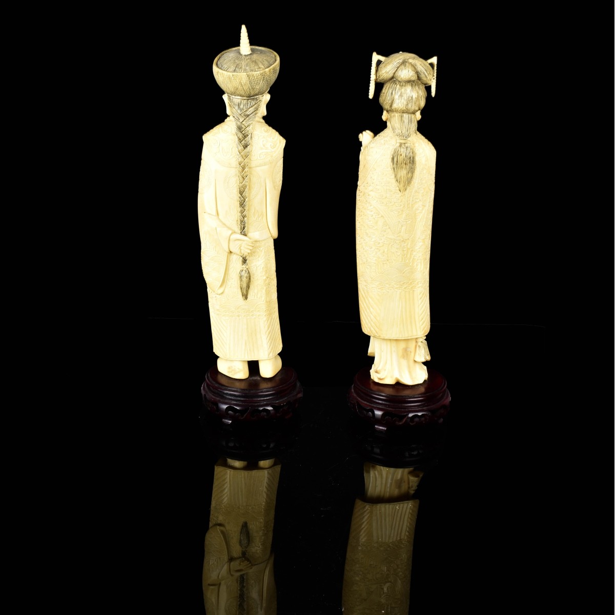 Pair of Chinese Carved Figurines